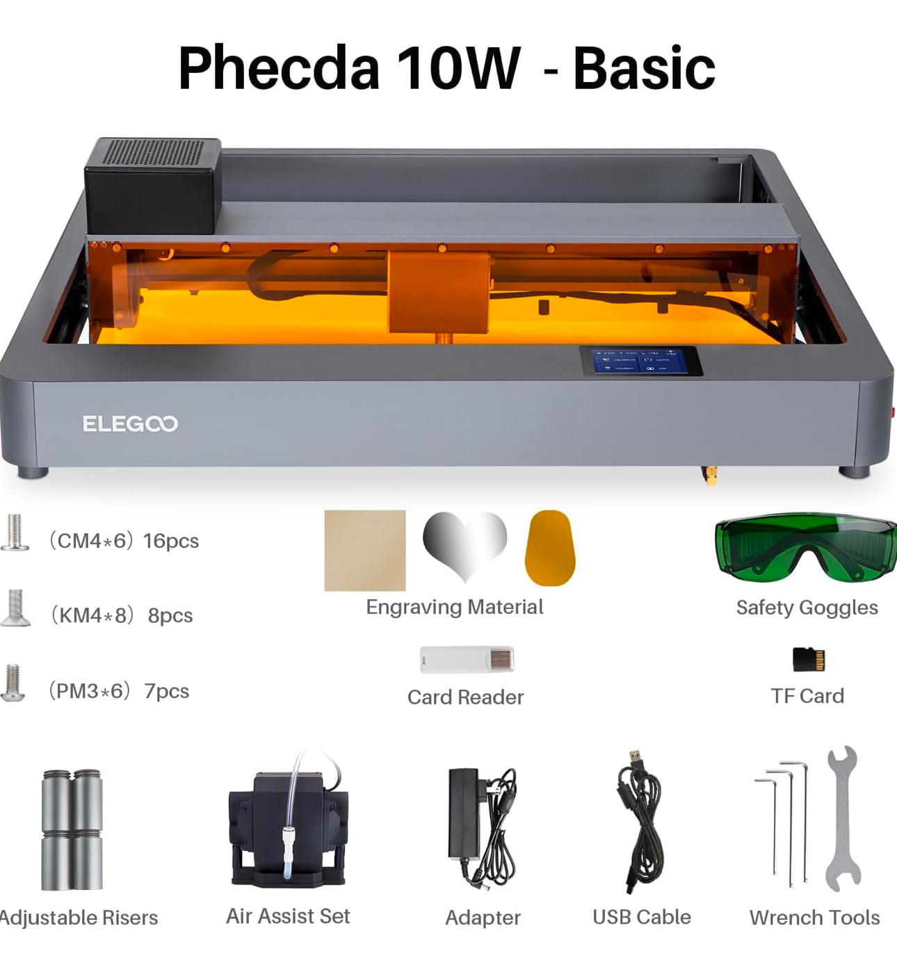 دستگاه حکاکی و برش لیزر الگو PHECDA Laser Engraver - خرید از آمازون