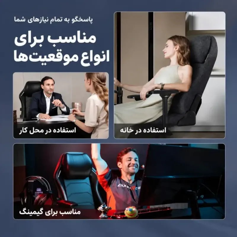 صندلی گیمینگ DXRacer MASTER XL مشکی با روکش EPU