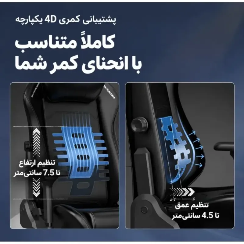 صندلی گیمینگ DXRacer MASTER XL مشکی با روکش EPU