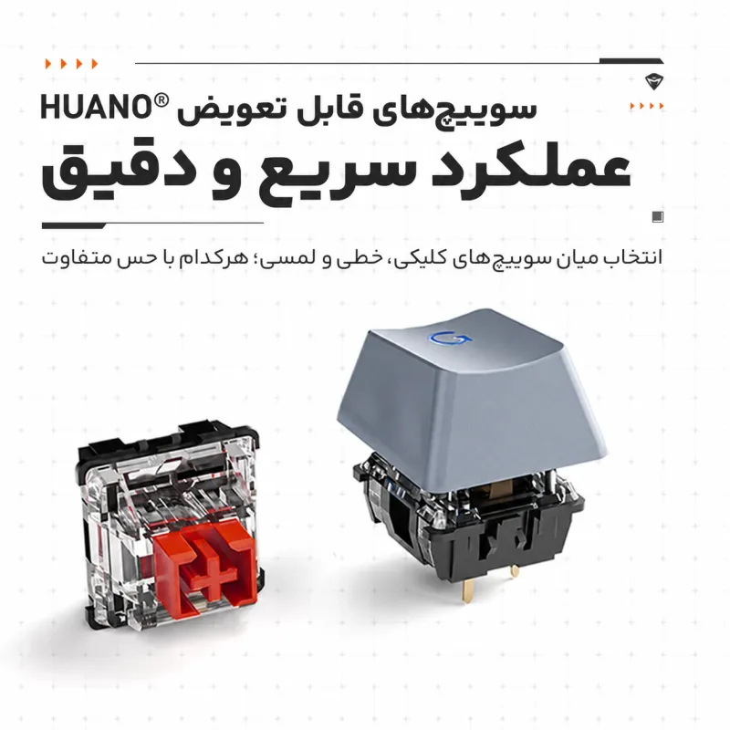 کیبورد مکانیکی سیمی مکانیک مدل K500A-B84 با سوییچ قرمز